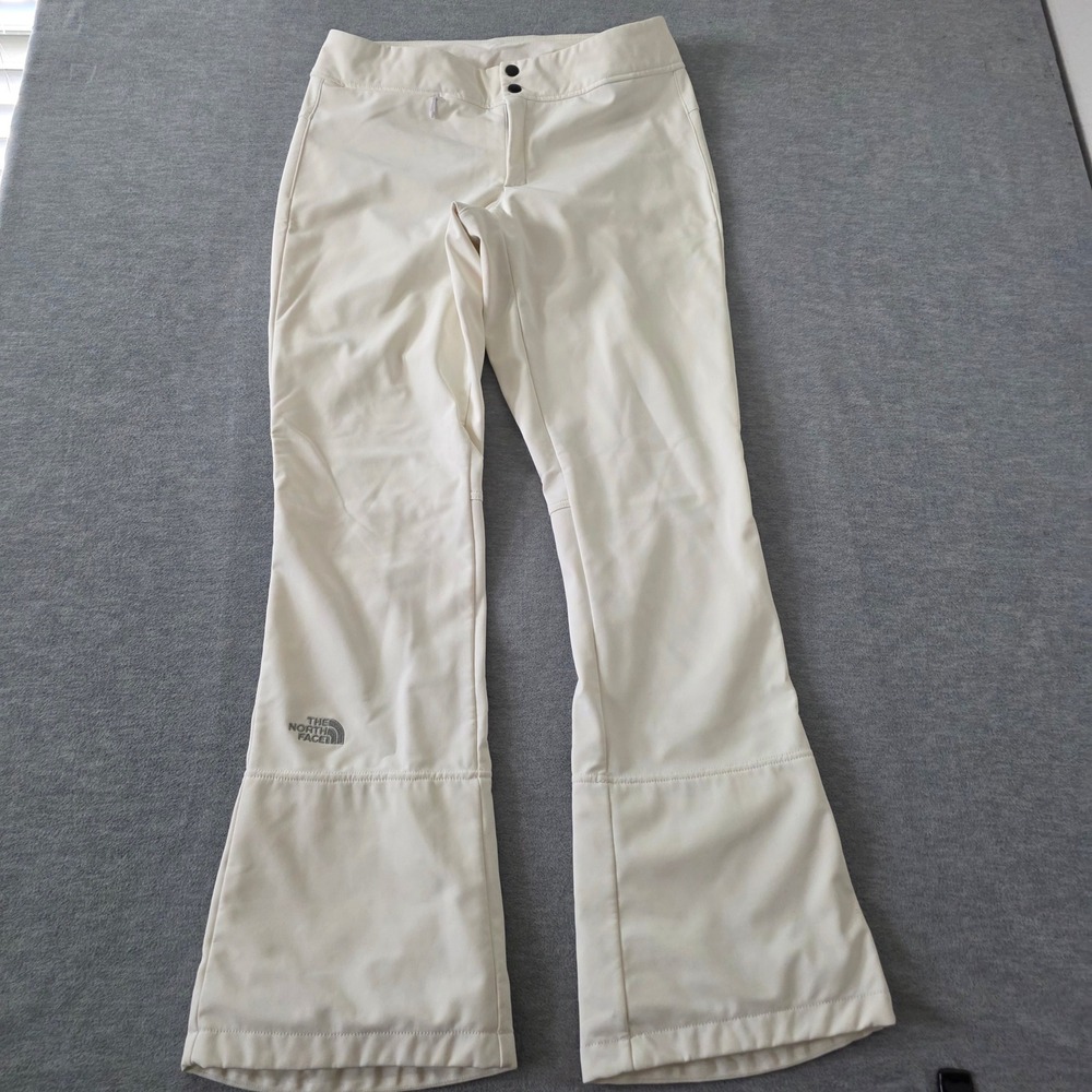 The North Face Womens Cream Softshell Fleece Lined Snow Pants Size L Regular